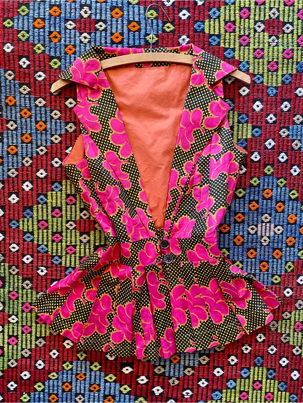 Vibrant Pink Floral Peplum Vest